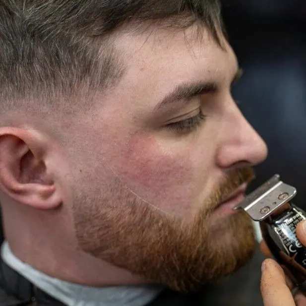 A beard trim at House of Fades